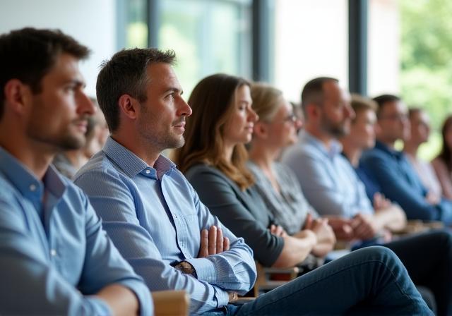 Menschen nehmen an einem Finanzworkshop teil